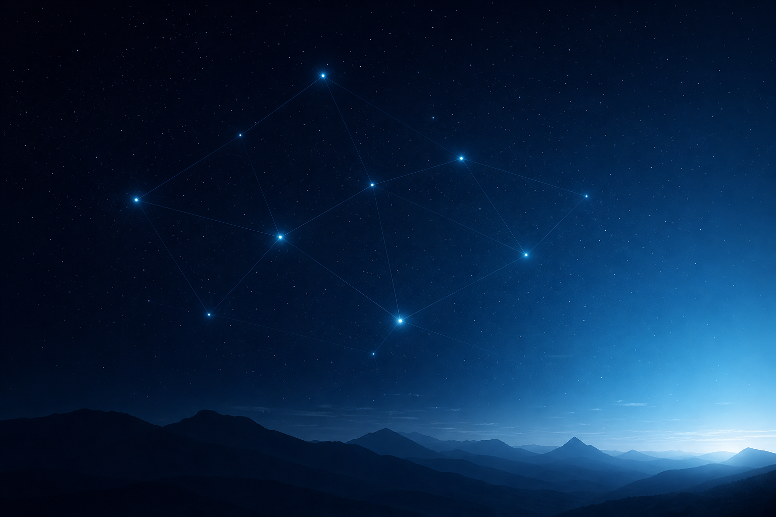Constellation of connected lights representing a shared security mission