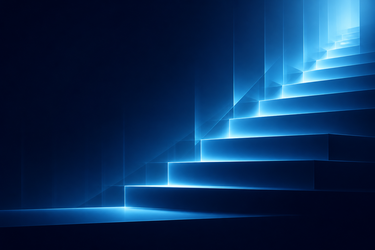 Ascending planes of light representing building a founding team